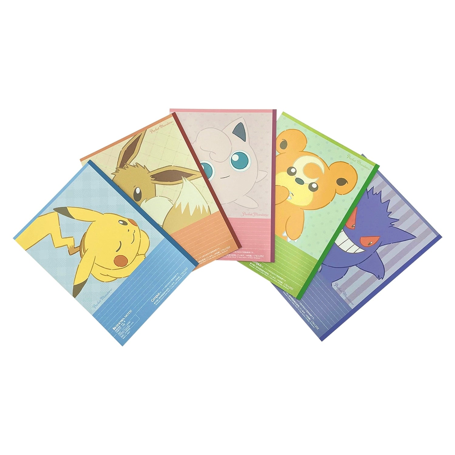 Official Pokemon Center Japan Notebook Set, 5 patterns, sourced from Japan