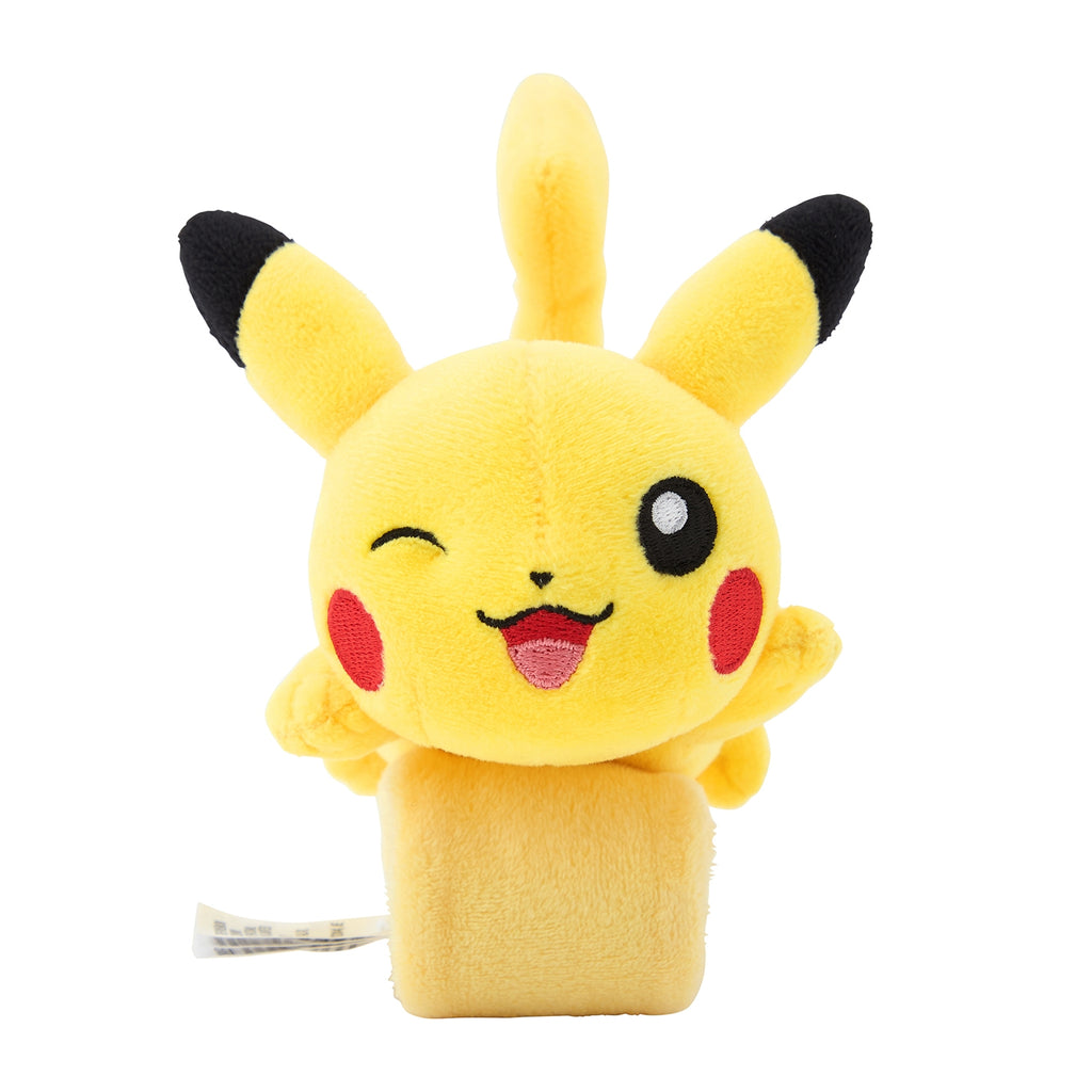Cute Pikachu shoulder stuffed toy with red cheeks, made in Japan