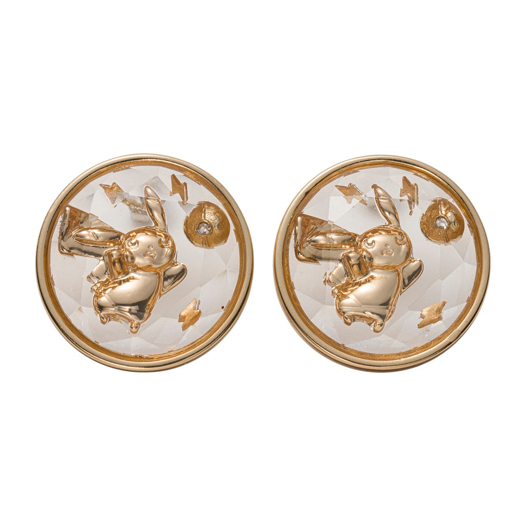 Pikachu accessory earrings with yellow and brown details from Japan