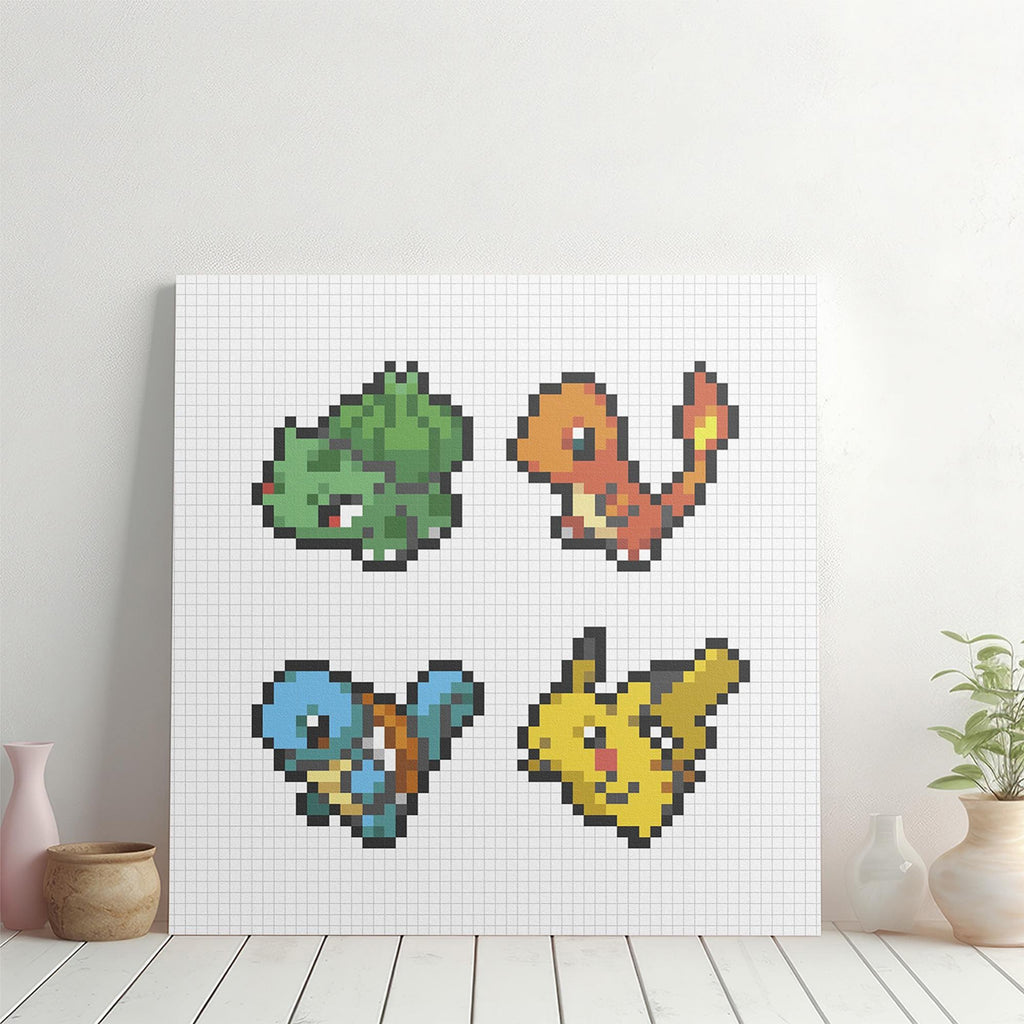 Authentic Pokemon collectible from Japan, art panel pixel collection with vibrant colors