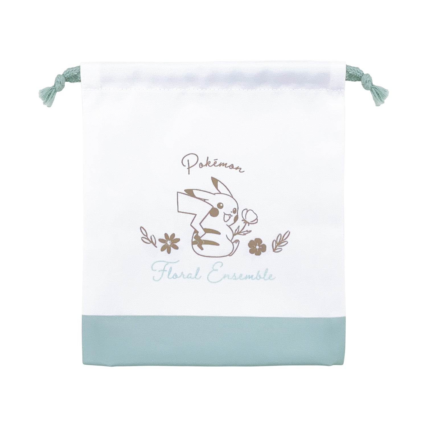 Antibacterial gusseted drawstring bag/FLORAL ENSEMBLE