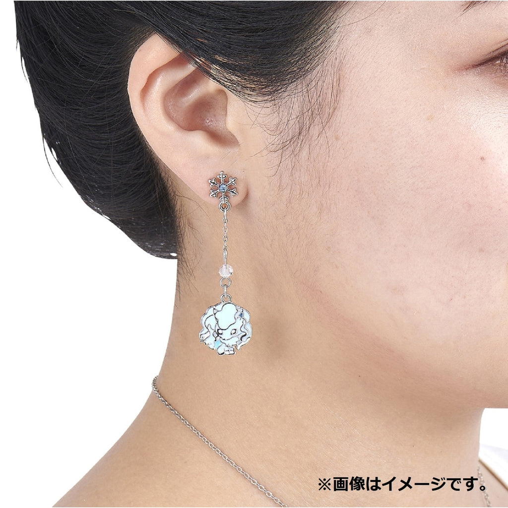 Alolan Vulpix and Koori no Ishi earrings set from Japan with Pokemon Center packaging