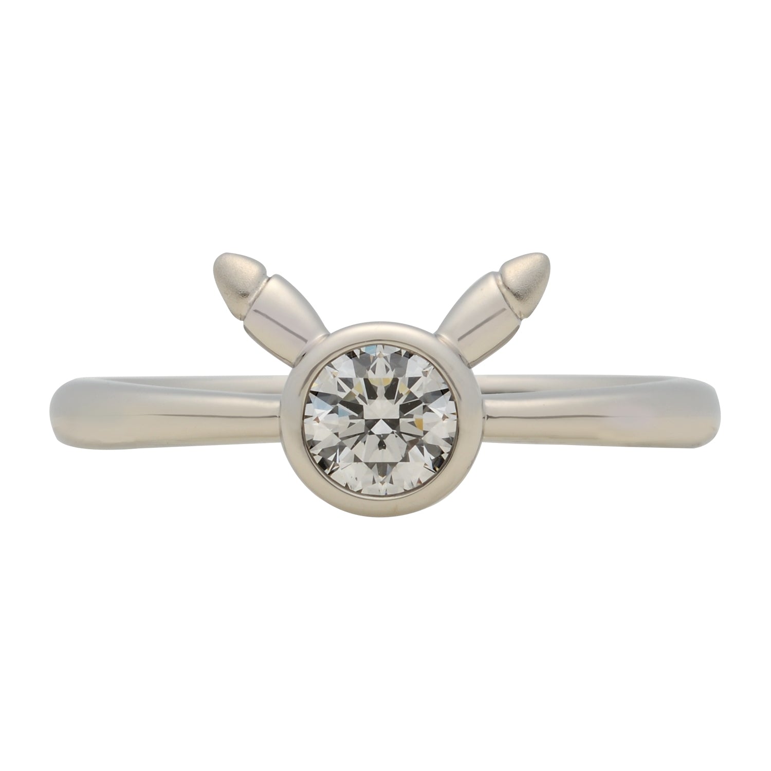 Pt950 Pikachu Engagement Ring with detailed face from Japan