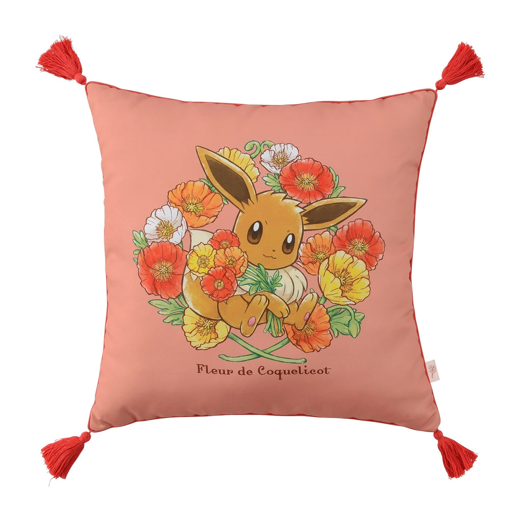 Cushion with tassels Fleur de Coquelicot