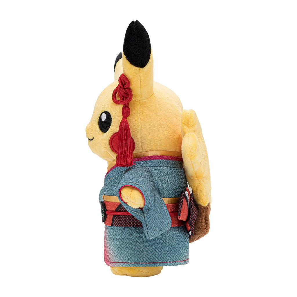Authentic Japanese Pikachu plush toy with detailed face from Japan