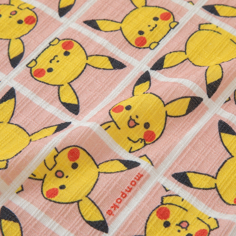 Monpoke Pikachu Hello Pattern Jinbei Combination Pink