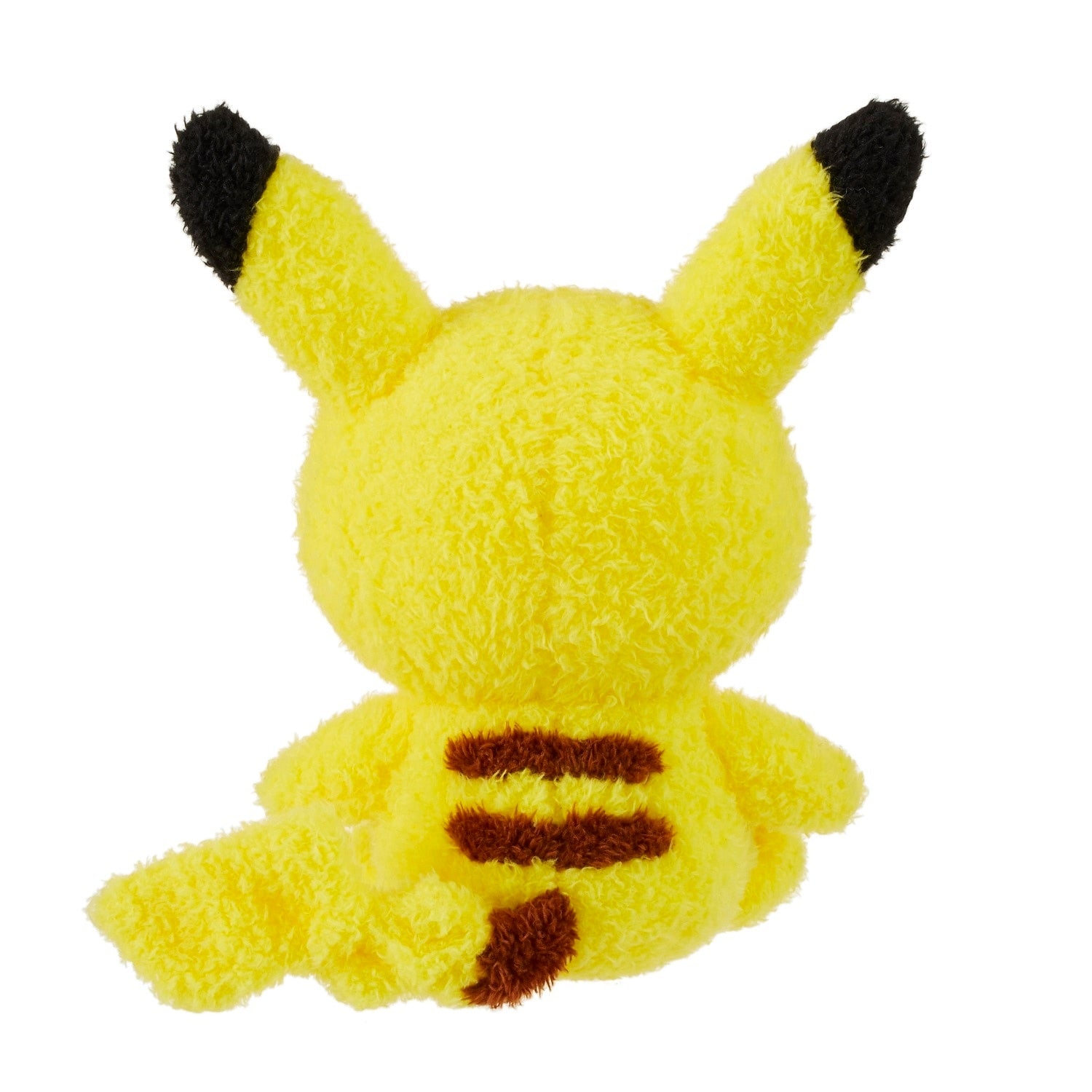 Adorable Pikachu plush toy sitting down, showcasing its soft and cuddly texture from Japan