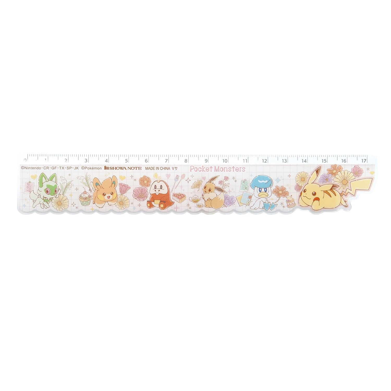 Pokemon die-cut ruler with cute design from Japan, 17cm long