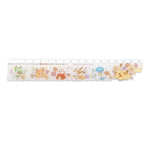 Pokemon die-cut ruler with cute design from Japan, 17cm long