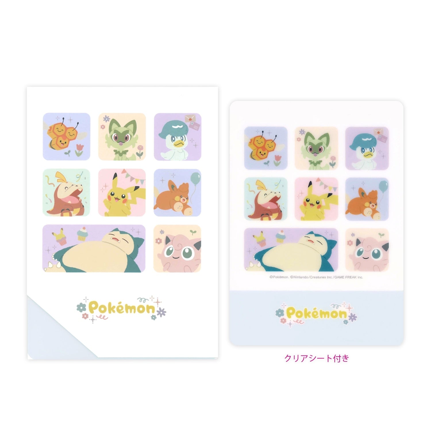 Pokemon Clear Sheet Memo with colorful design from Japan