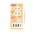 Pamo & Papi Mocchi AC tap with USB, colorful design, from Japan