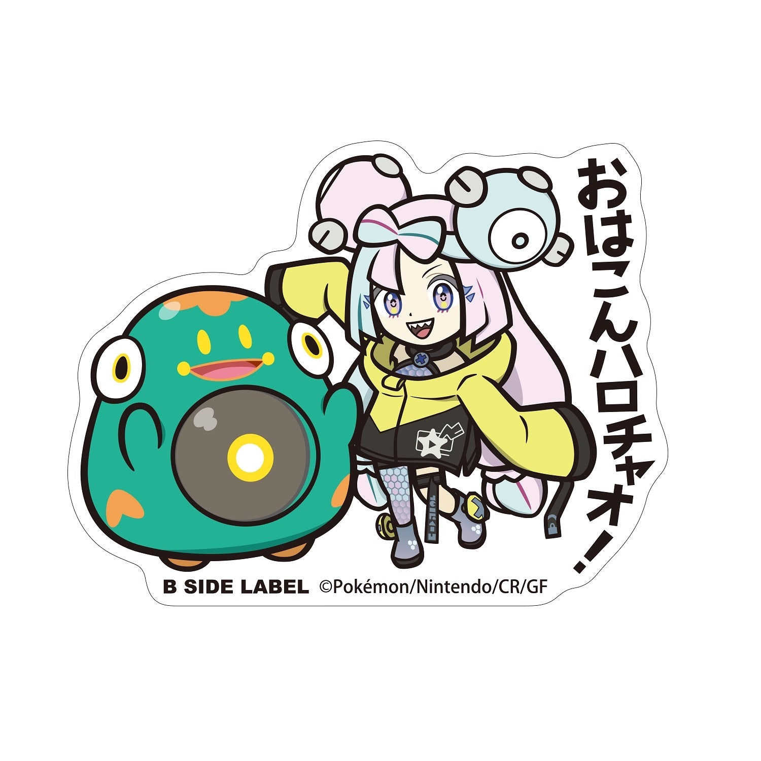 B-SIDE LABEL Pokemon Sticker BIG Nanjamo & Harabary with vibrant colors from Japan