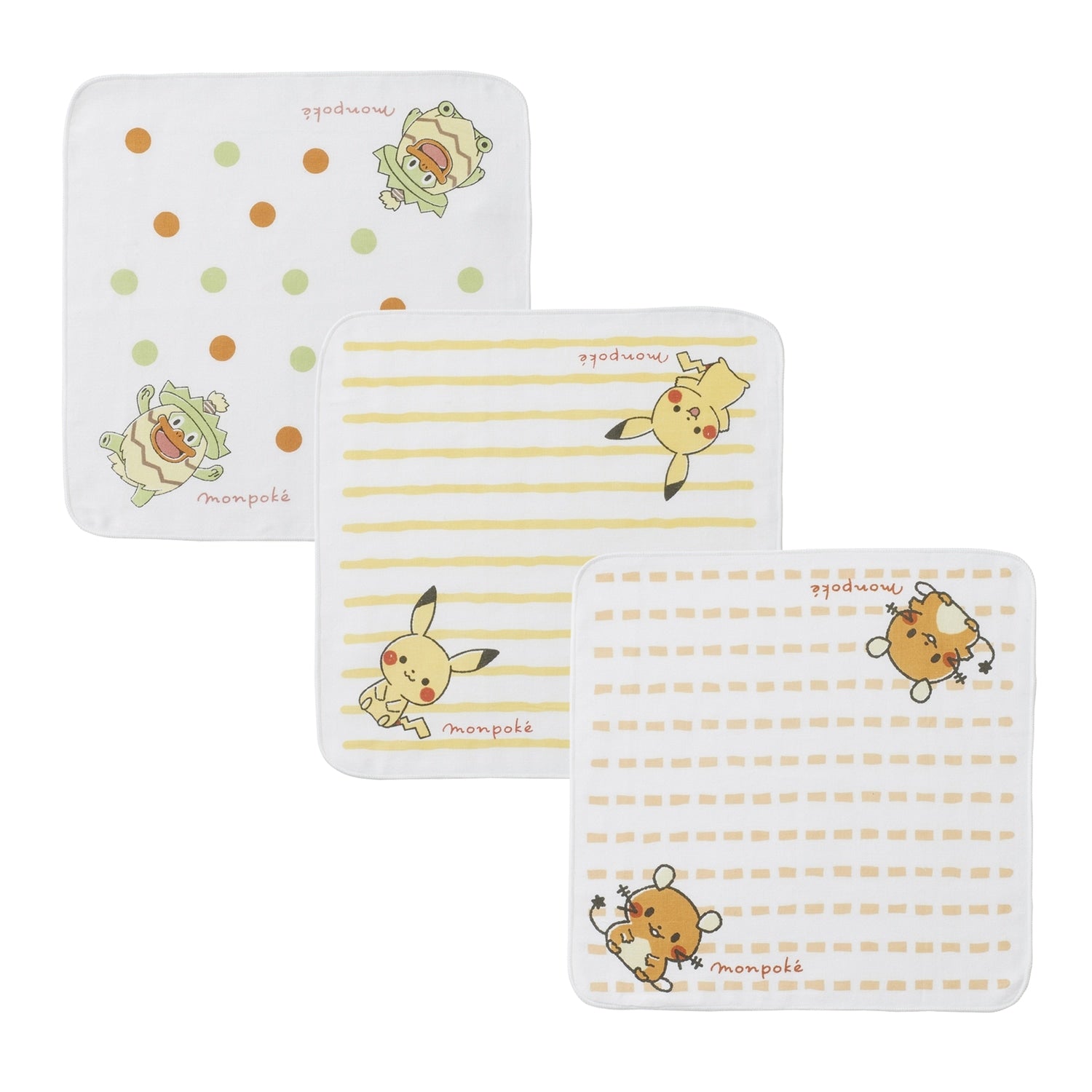 Monpoke Gauze Handkerchief 3P GN