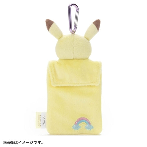 Japanese exclusive Pokepiece Pikachu card case with soft plushie