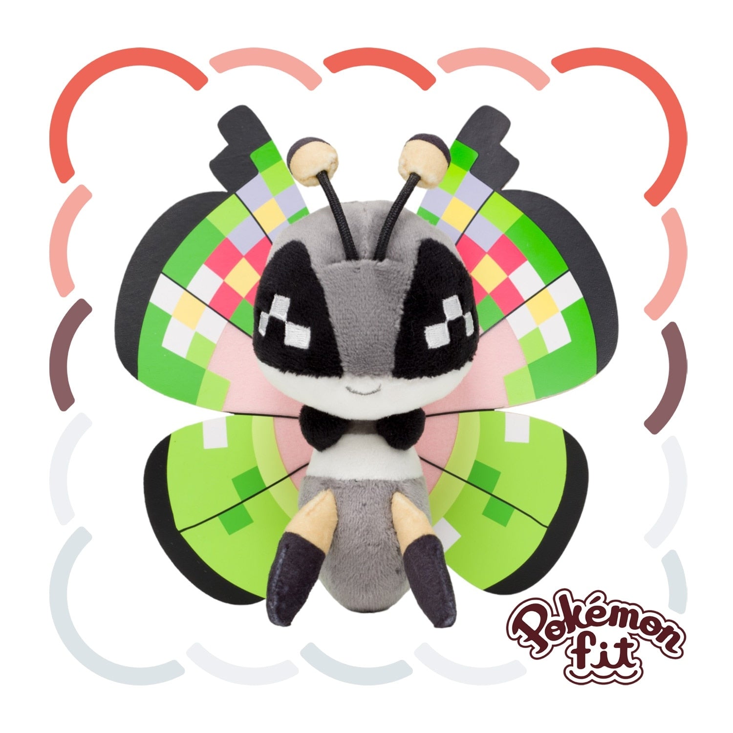Pokemon 666 Plush Vivillon from Japan, fancy look