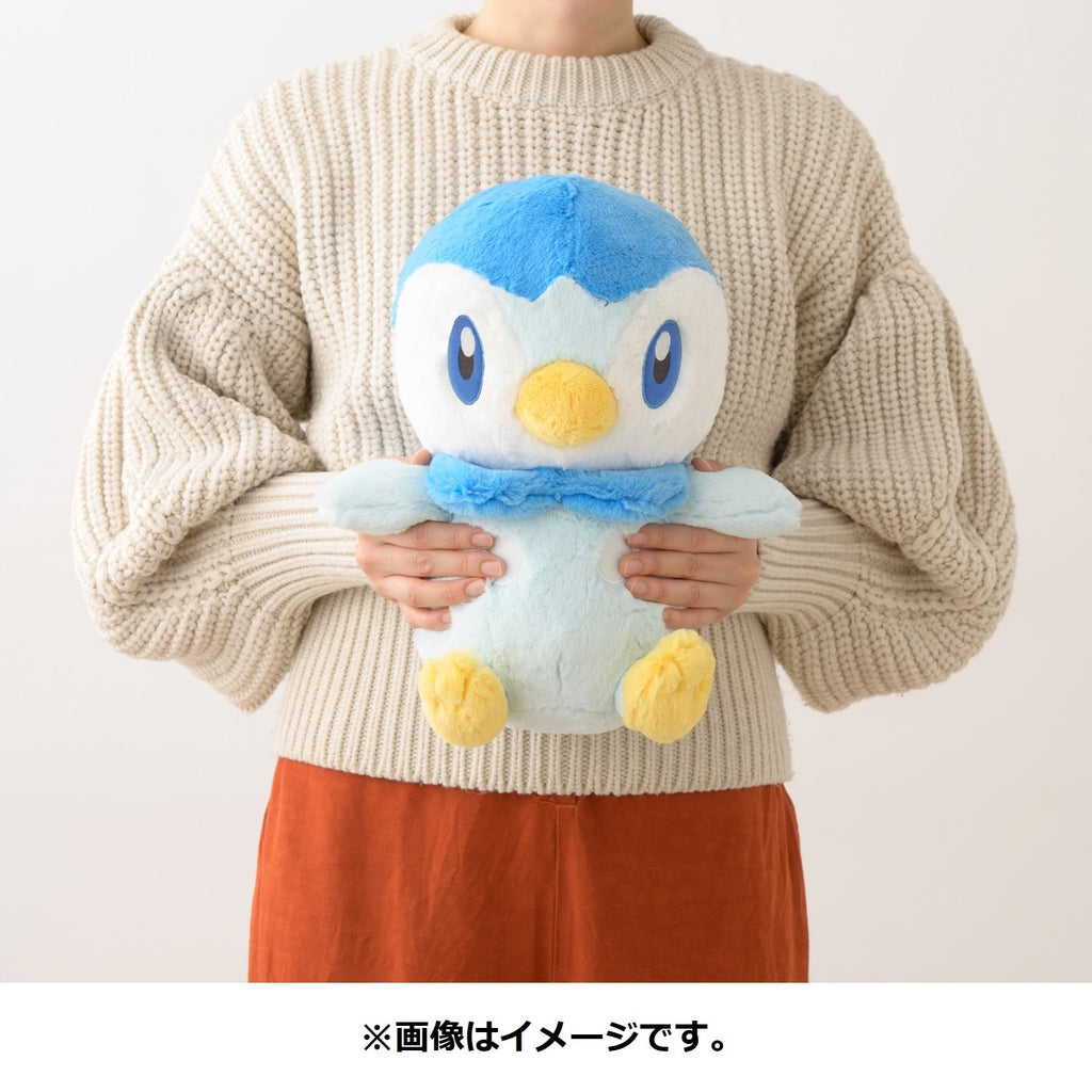 Adorable Piplup plush from Japan with soft and fluffy texture