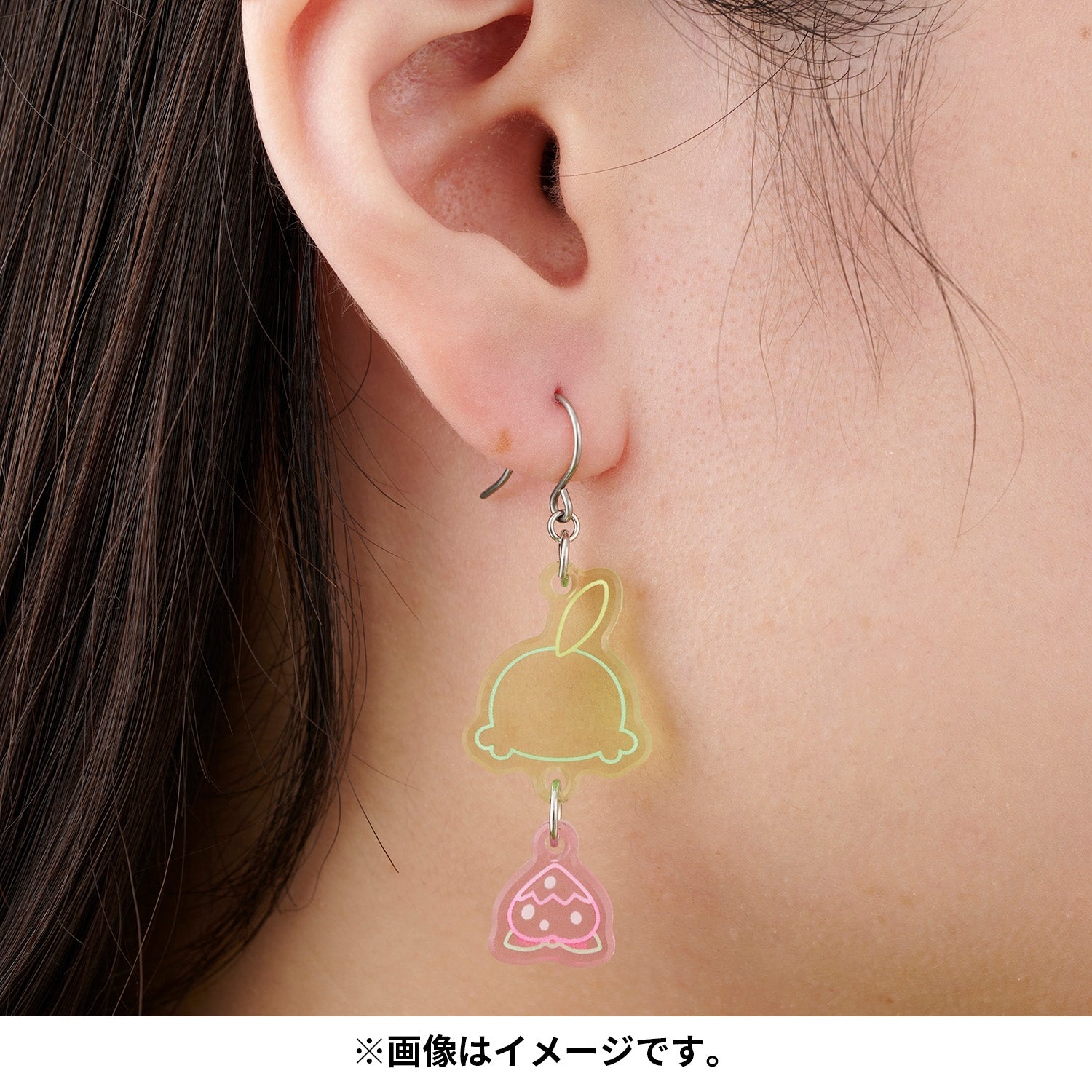 Authentic Japanese Pokemon Earrings Moudoku Kiken Gokurin with detailed anime character features