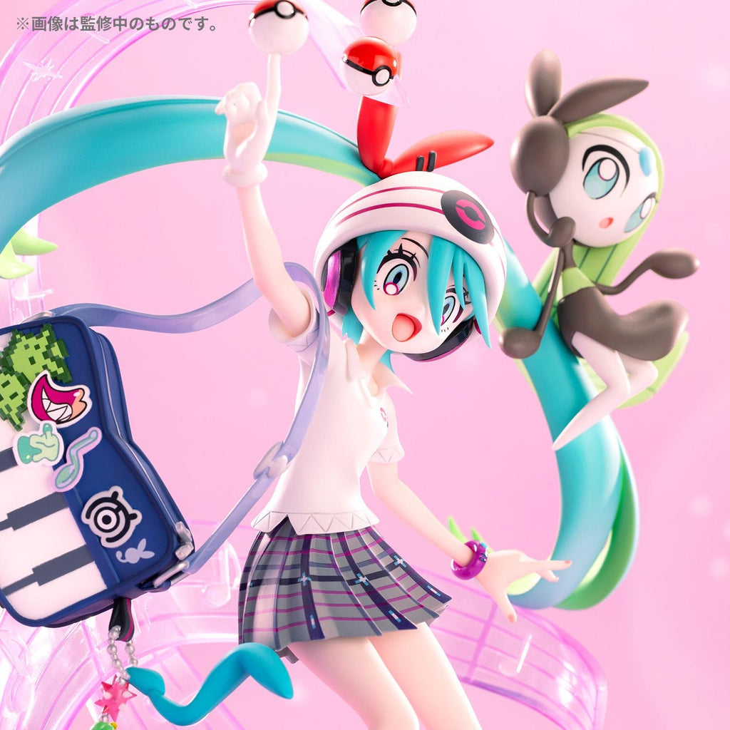 Detailed Hatsune Miku & Meloetta figure, authentic Japanese Pokemon collectible