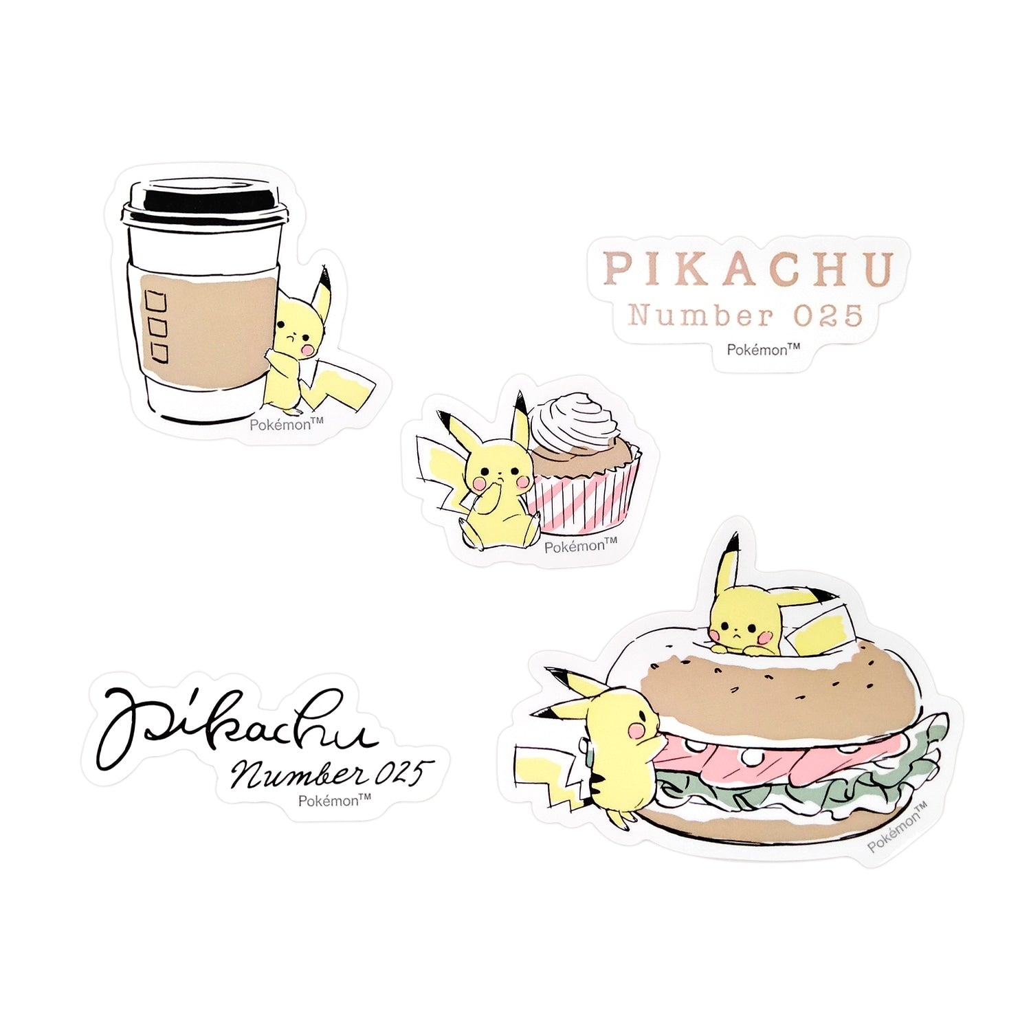 Pikachu mini deco collage sticker from Japan, showcasing iconic Electric-type Pokemon design