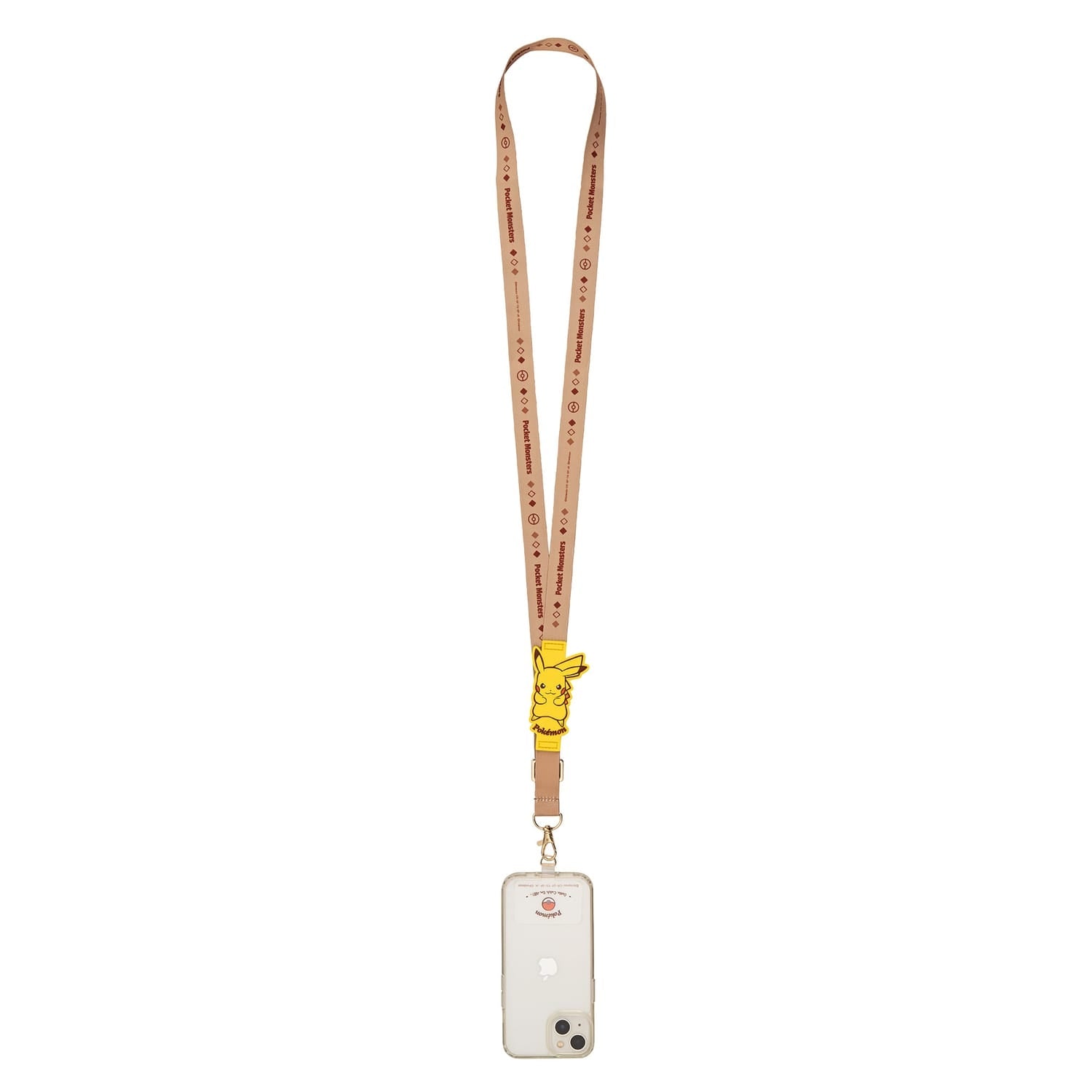 Shoulder strap Pikachu with rubber parts