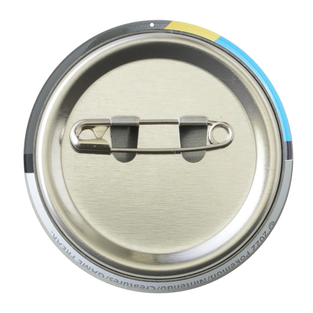 Pokemon Can Badge Moon Ball pin, close-up of Moon Ball detail, official Japan merchandise