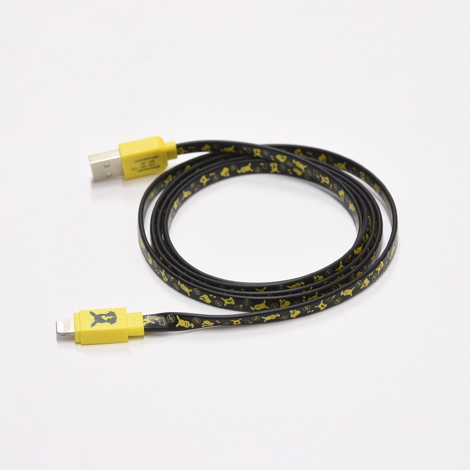 Close-up of Pikachu's face on the cable, showcasing detailed design from Japanese manufacturers
