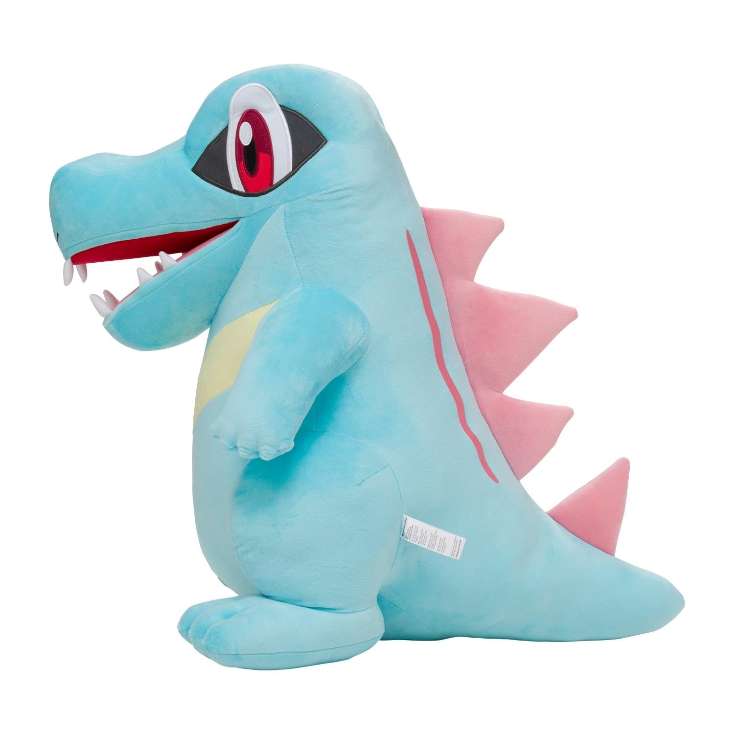 Close-up of Pokemon alligator plush toy's face, detailed from Japan