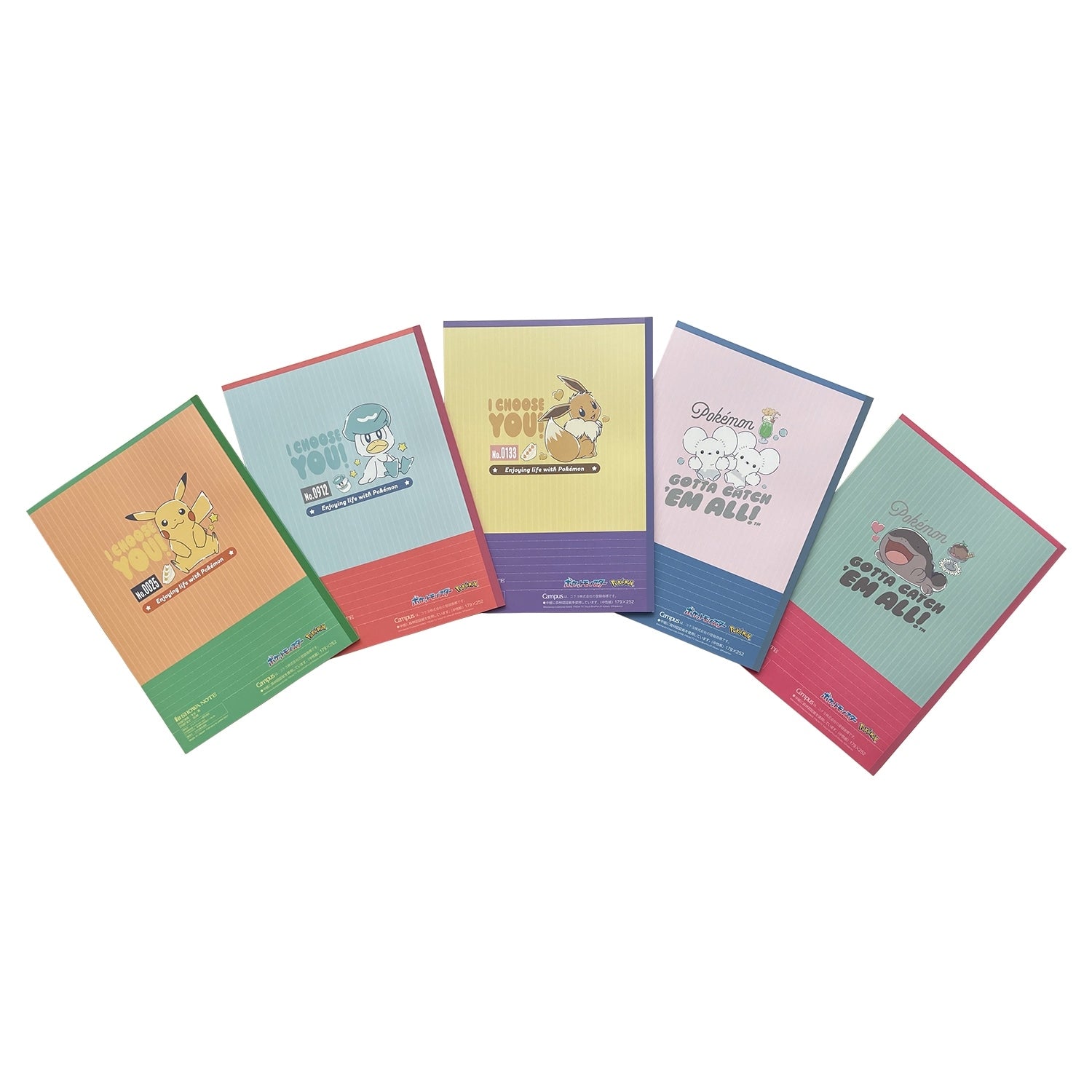 Pokemon Center Japan notebooks with authentic character designs, sourced from Japan