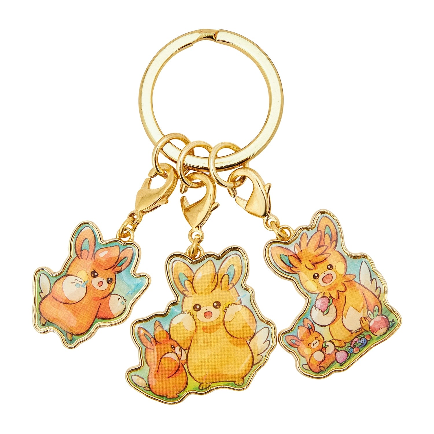 PAMO NO MURE keychain from Japan, 3-chain metal design