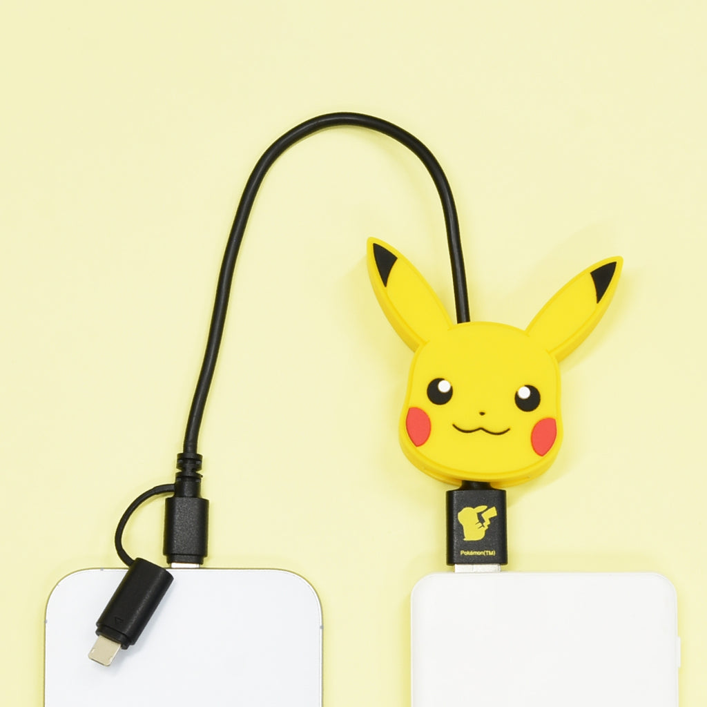 Multi-charging cable with mascot cover Pikachu