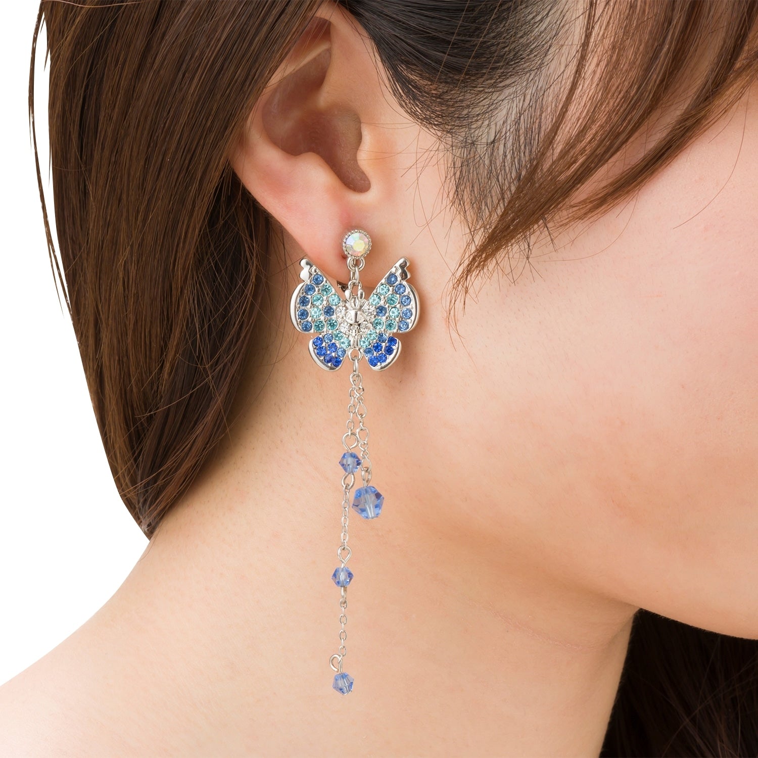 Pokémon x 25NICOLE Vivillon earrings with vibrant colors and Japanese packaging
