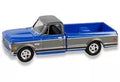 1972 Chevy Cheyenne C10 Short Bed in Electric Blue x Gunmetal Gray from Japan, 1/64 scale diecast model