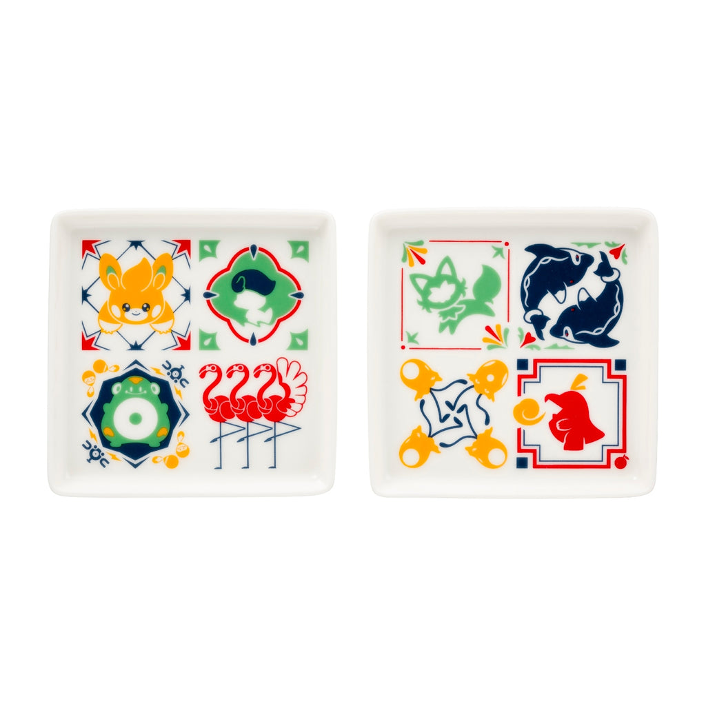 Set of 2 square plates Paldea tile
