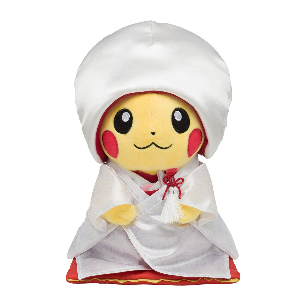Pikachu female figure plushie in wedding dress from Japan