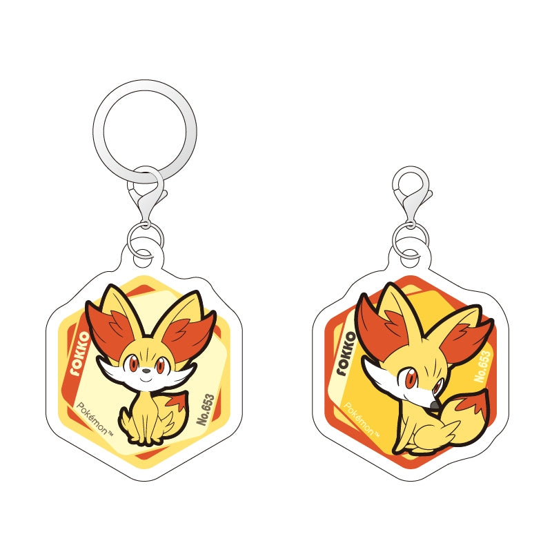 Focco Acrylic Marker Charm with Fennekin, Fire-type Pokemon, from Japan