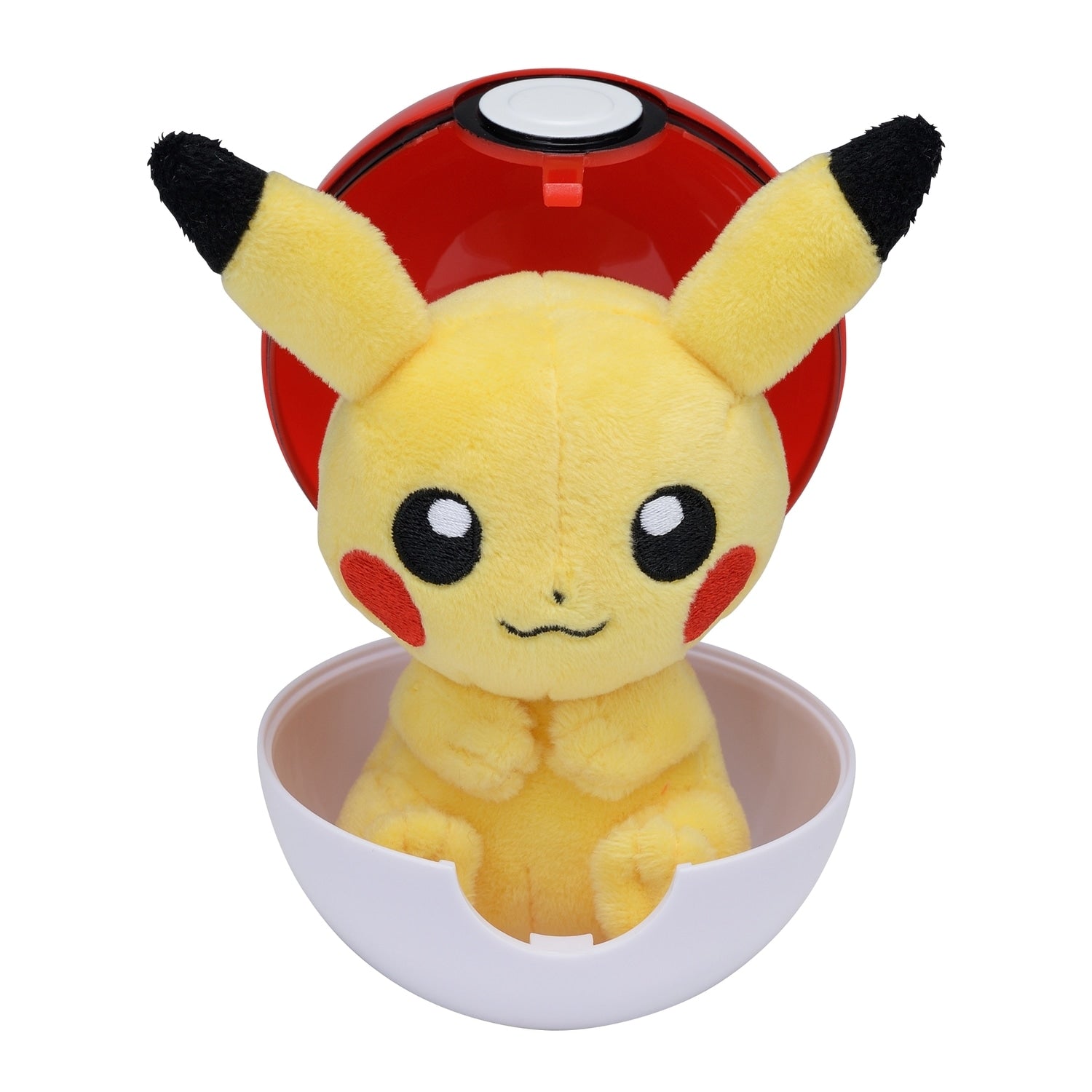 Authentic Japanese Pokemon plushie, detailed monster ball case, collectible item