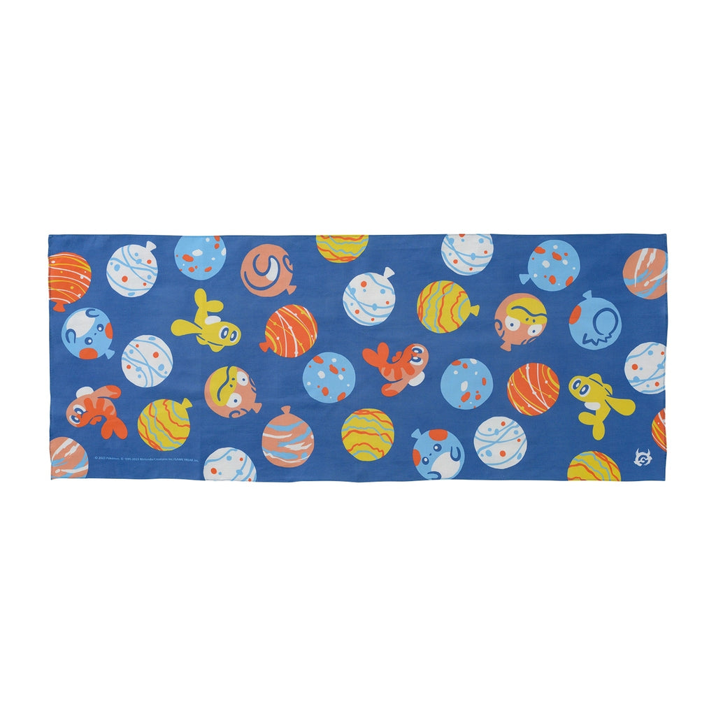 Pokemon Tenugui blue mask water balloon pattern from Japan, featuring a fun design