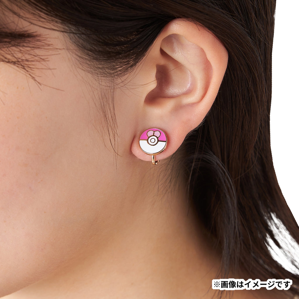 Japanese Pokémon Accessory Earrings with Love Love Ball charm, shipped from Japan