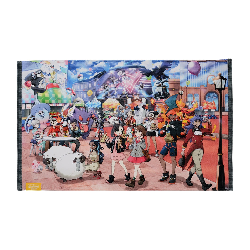 Pokemon Trainers mini bath towel with colorful characters from Japan