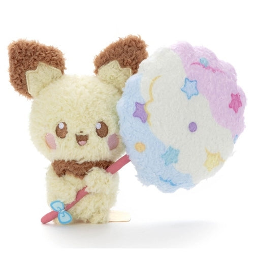 Pokepiece Sweets Ver. Pichu plushie holding sweets from Japan
