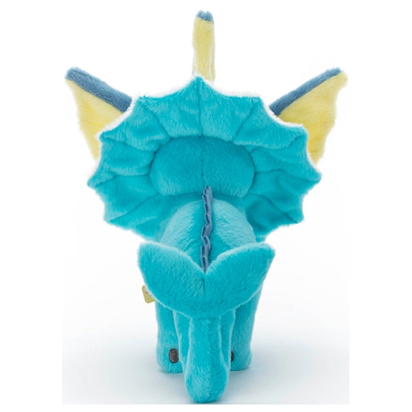 Authentic Japanese Vaporeon plush toy with Pokemon logo from Japan