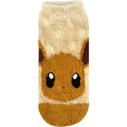 Fluffy socks Eevee dots (23-25cm)