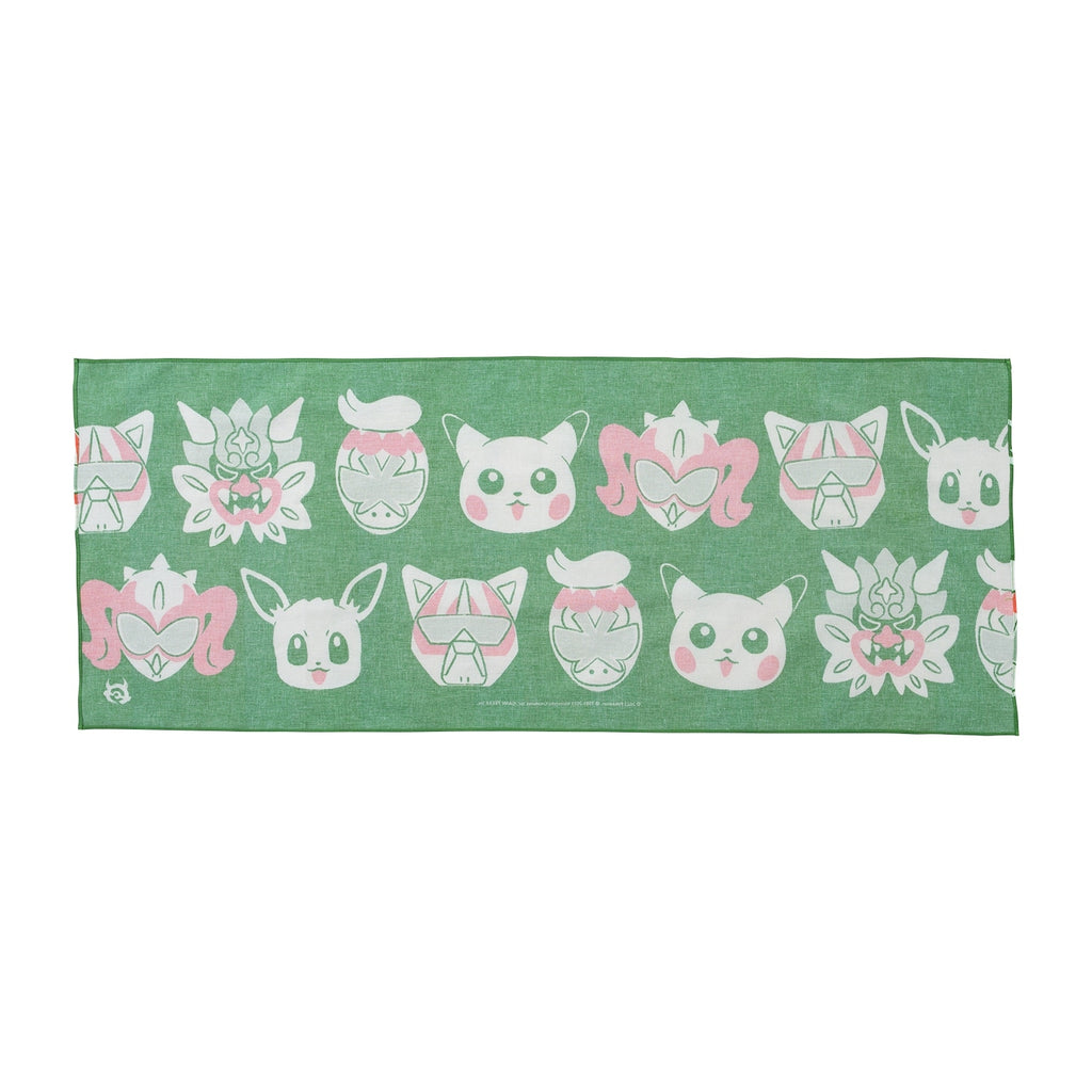 Authentic Pokémon Tenugui Blue Mask, close-up of blue mask pattern from Japan