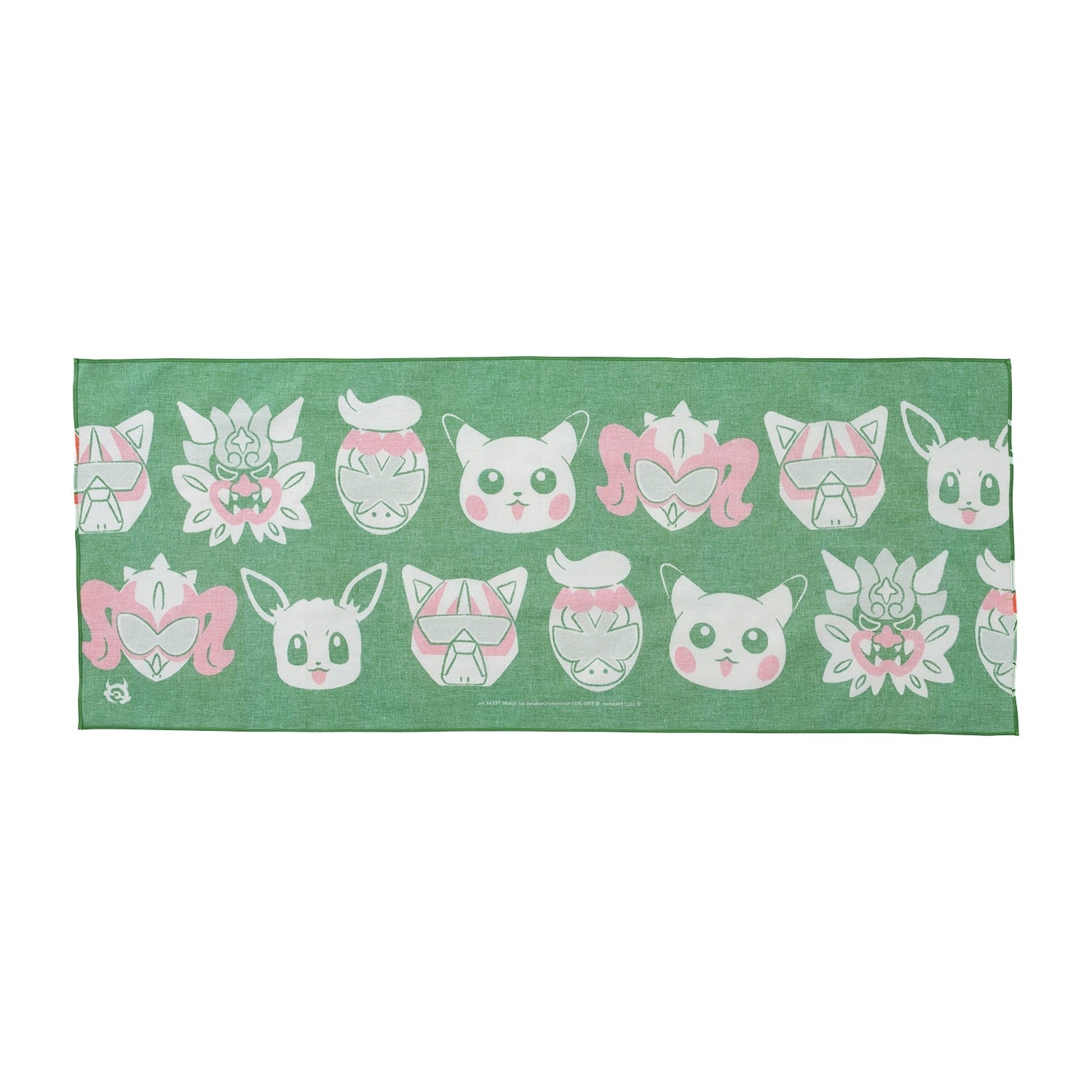 Authentic Pokémon Tenugui Blue Mask, close-up of blue mask pattern from Japan