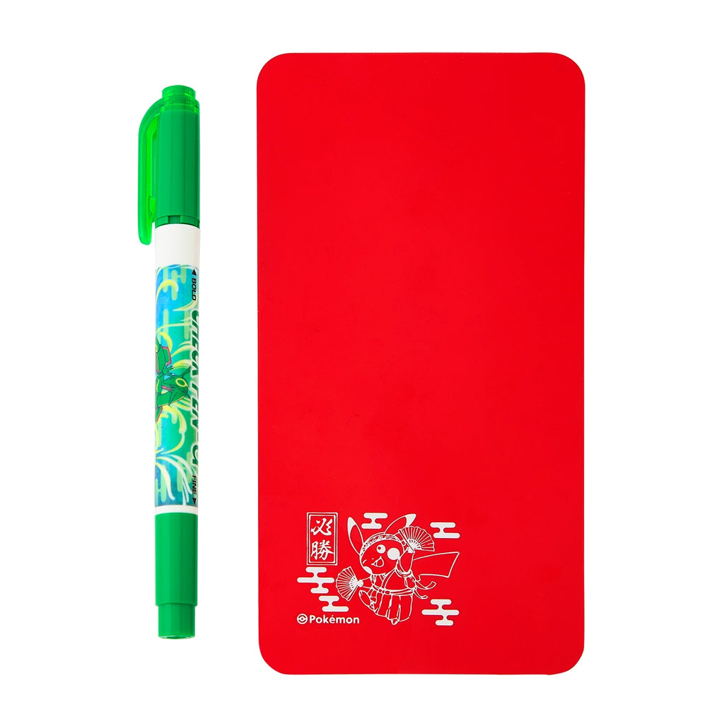 Rayquaza & Oen Pikachu check pen set from Japan, featuring colorful Pikachu design
