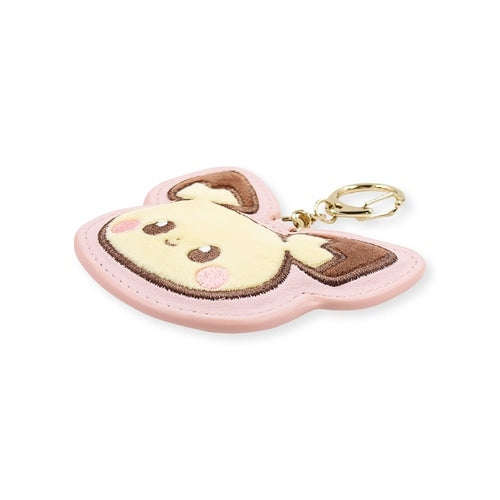 Authentic Japanese Pichu keychain, back view with Pokemon Center logo from Japan