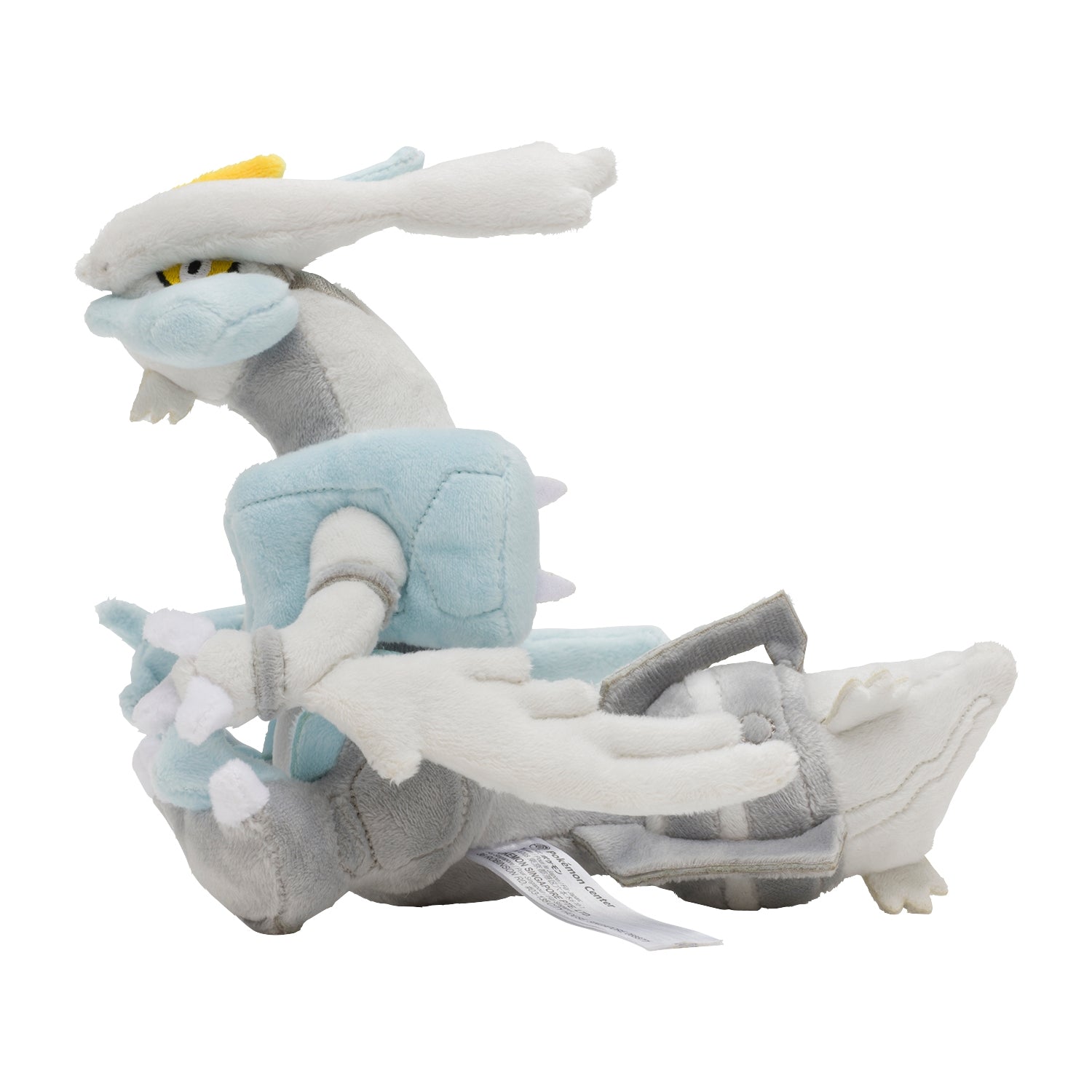 Japanese White Kyurem plush, standing pose with icy details