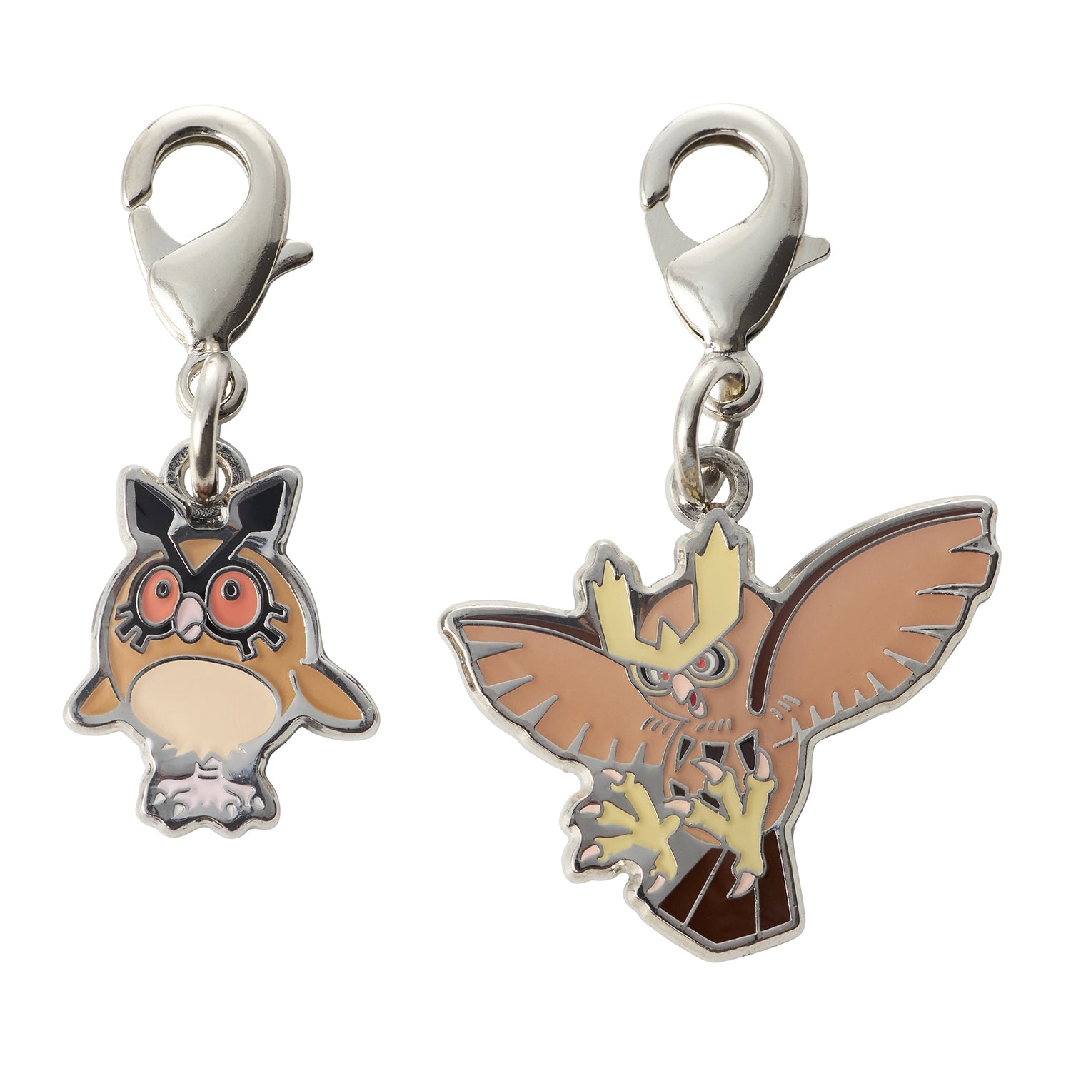 Pokemon Metal Charm 163/164, silver finish, from Japan
