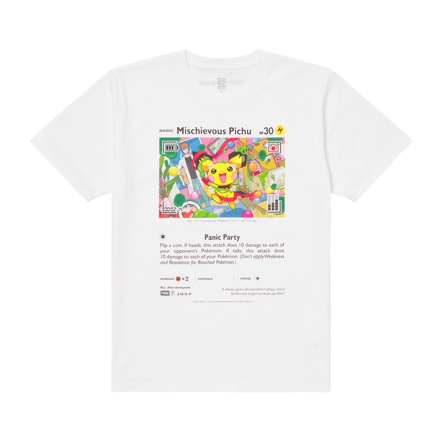 Mischievous Pichu T-shirt (White) SS/S/M/L/XL