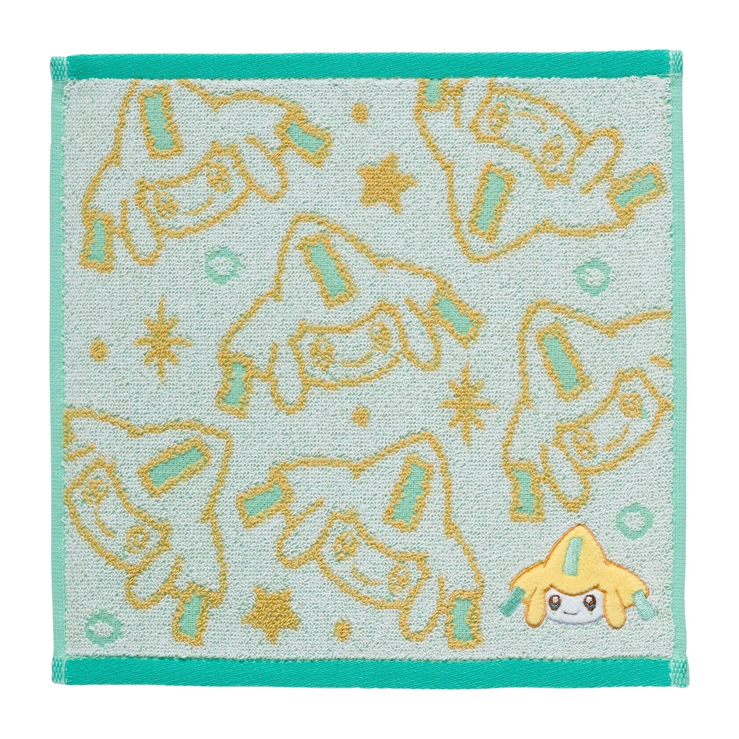 Jirachi hand towel with vibrant colors and Pokemon logo from Japan